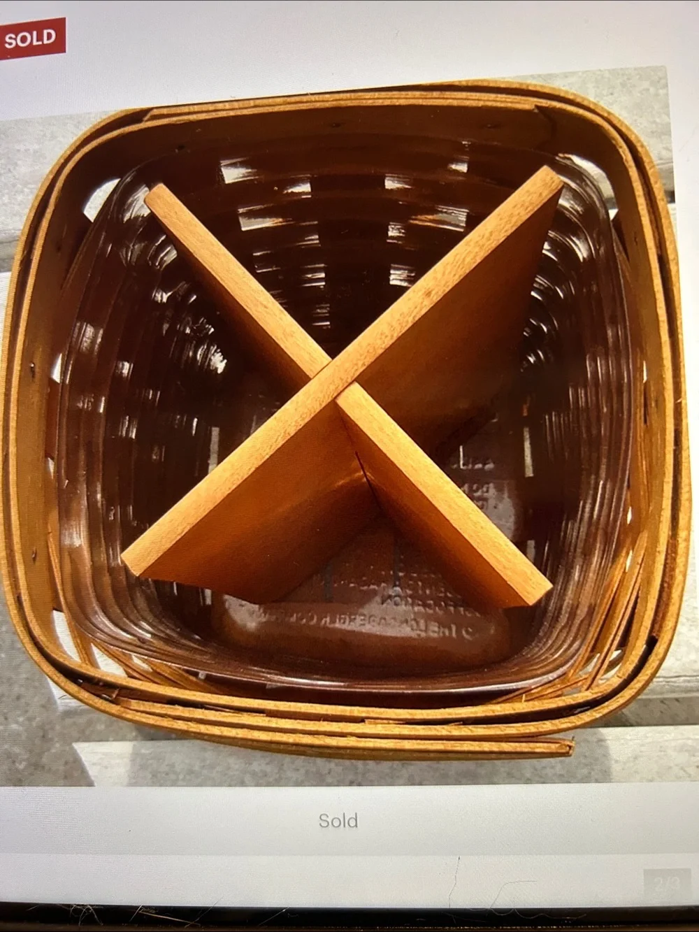 Longaberger Orange Woven Storage Basket